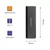 Qoltec 50312 carcasa para SSD M.2 NVMe, USB Type-C, negra