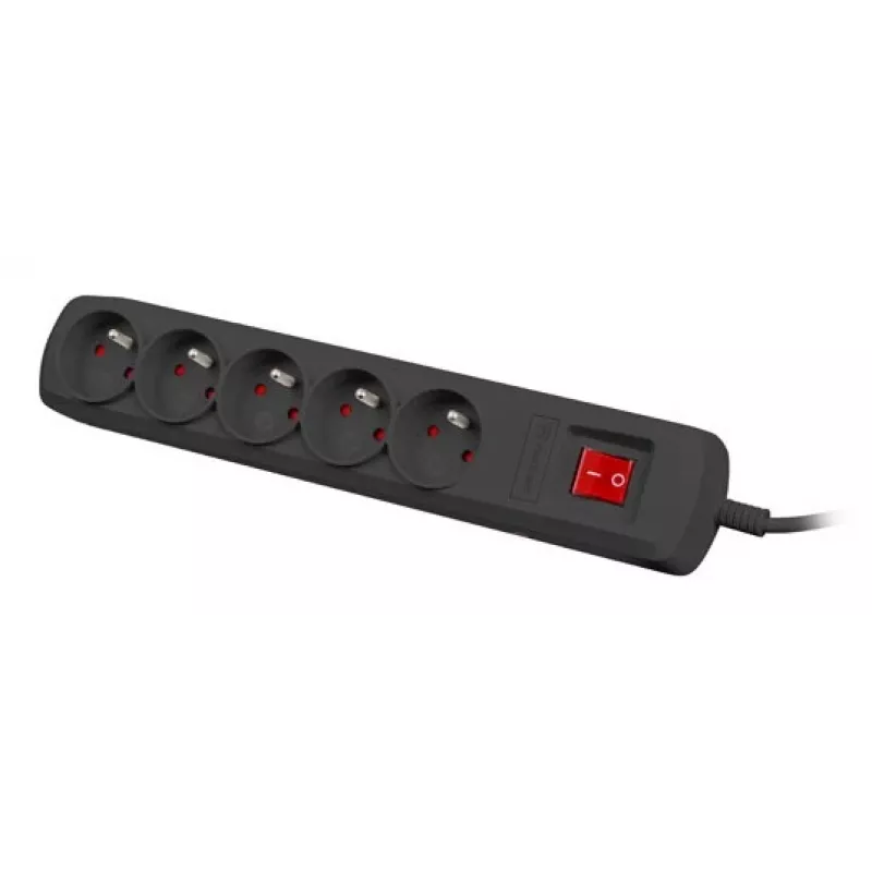 Protector de sobretensión NATEC NSP-1713 negro 5 tomas de CA 1,5 m