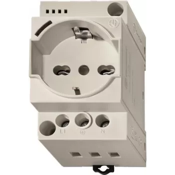 Toma de corriente Finder gris 7U.00.8.230.0010 con indicador LED para armarios de distribución REG 60 (7U0082300010)