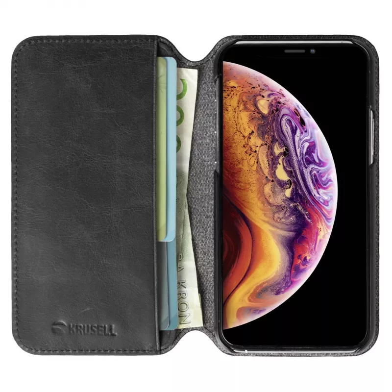 Krusell Sunne PhoneWallet Apple iPhone 11 Pro Max negro vintage