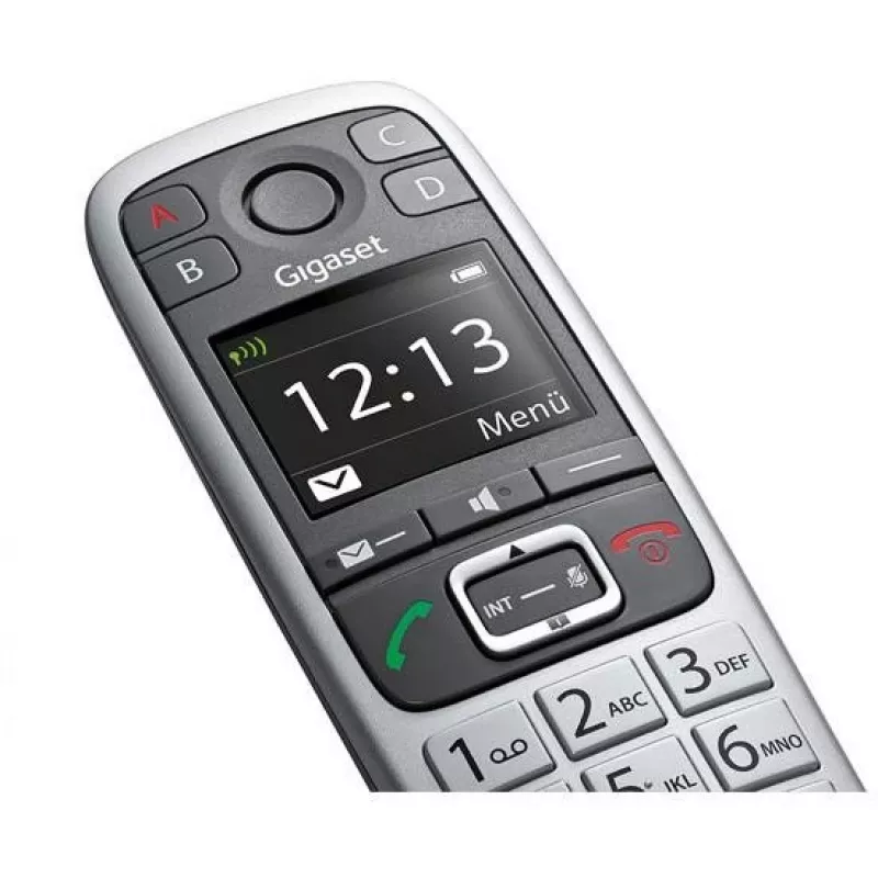 Gigaset E560 teléfono DECT teléfono identificación de llamadas negro, plata