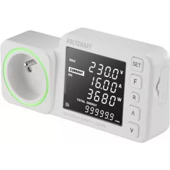 VOLTCRAFT SEM5000 FR medidor de consumo energético previsión de costes, función de alarma, tarifa eléctrica ajustable, función de registro de datos (VC-12936575)