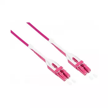 Cable de parcheo de fibra óptica dúplex OM4 (multimodo, 50/125) LC/LC, UNIBOOT, LSZH, polaridad reversible, lengüeta de desbloqueo, 3m, Good Connections® (LW-U803LC4)