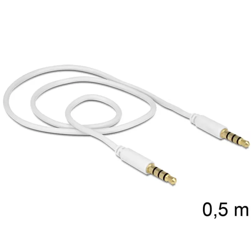 Cable de audio 3,5mm DeLOCK 83439 0,5m blanco