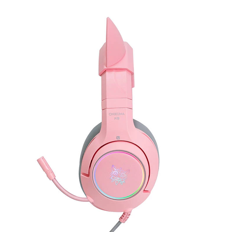 Auriculares Onikuma K9 rosa RGB gaming