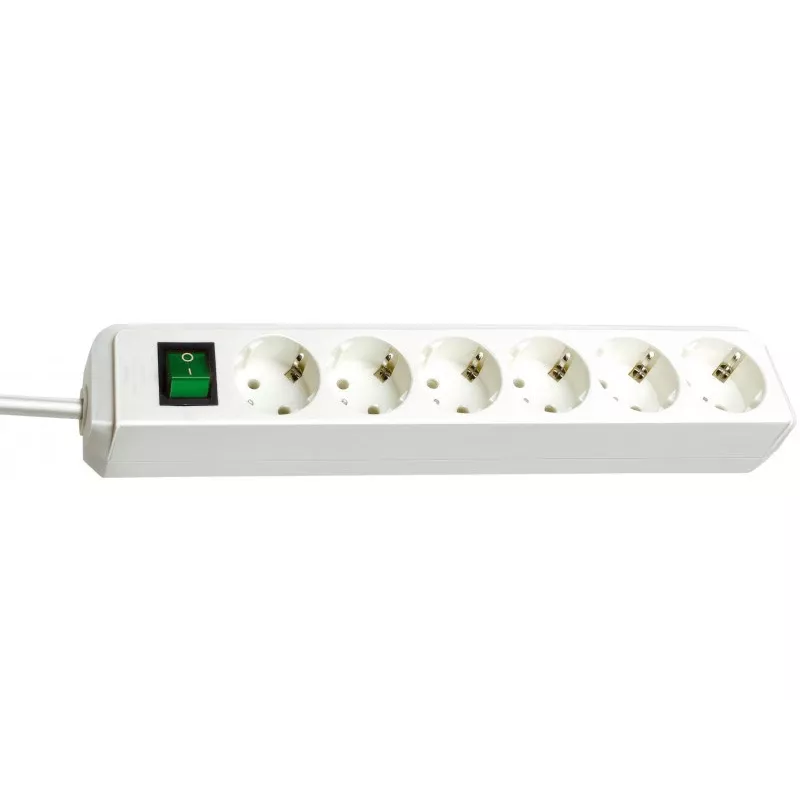 Regleta de enchufes Brennenstuhl Eco-Line con interruptor [6 tomas, blanco, 1.5m]
