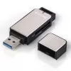 Hama 123900 lector de tarjetas USB 3.0 SD/microSD, aluminio, negro/plata