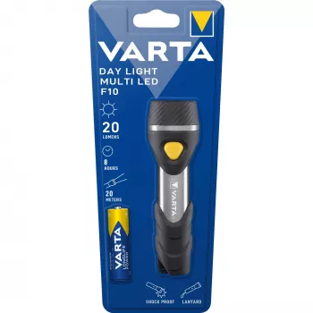 Varta Day Light Multi LED F10 - Luz parpadeante para llavero - Aluminio - Negro - ABS sintético - Aluminio - Caucho - Botones - CE - LED