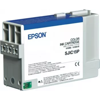 Epson SJIC15P Color (cian, magenta, amarillo) cartucho de tinta original para TM C3400, C3400 SecurColor, C