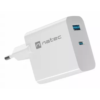Cargador para dispositivos móviles NATEC NUC-2144 universal blanco CA carga rápida interior
