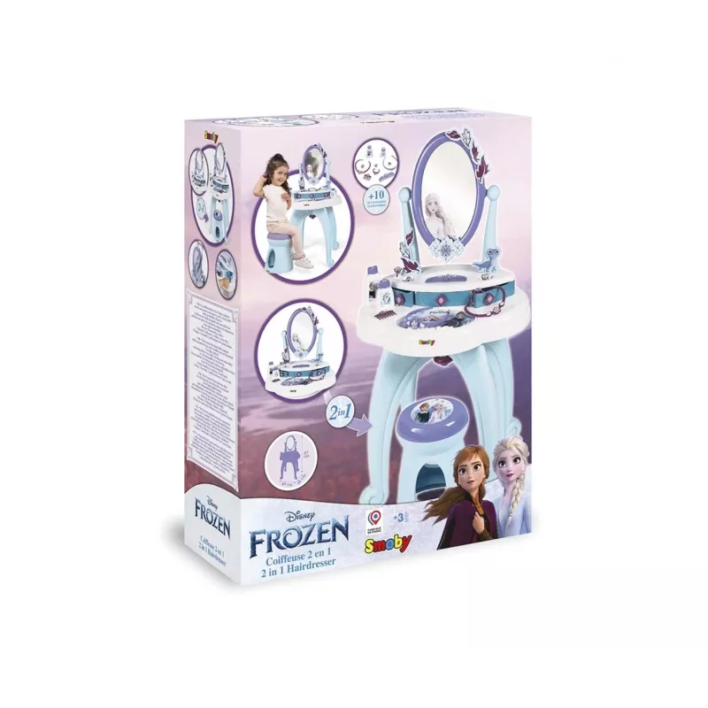 Tocador 2 en 1 Smoby Frozen azul lila 3 a 6 años