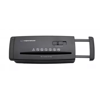 Destructora de documentos Esperanza EN101 corte en tiras 22 cm negra