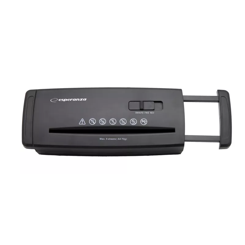 Destructora de documentos Esperanza EN101 corte en tiras 22 cm negra