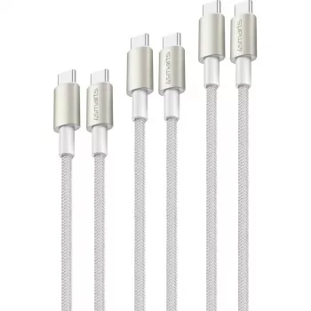 Cable USB-C a USB-C 4smarts PremiumCord 100W 3 m blanco - 3 m - USB C - USB C - USB 2.0 - 0,48 Gbit/s - blanco