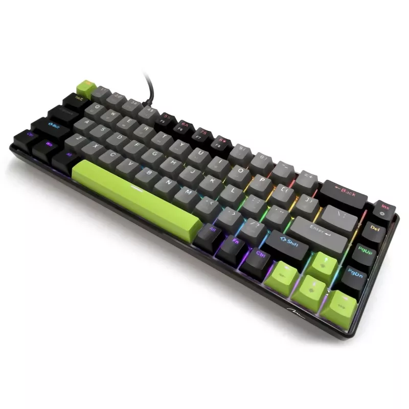 Teclado mecánico MEDIA-TECH MT1260 Red Core MX60, factor de forma 60%, interruptores CHERRY MX Red, iluminación RGB, USB, verde