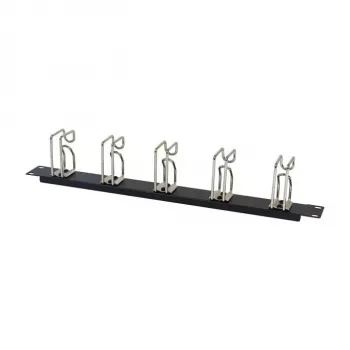 Panel de gestión de cables para rack 1U metal con 5 grandes soportes, ALLNET ALL-S0002251, negro