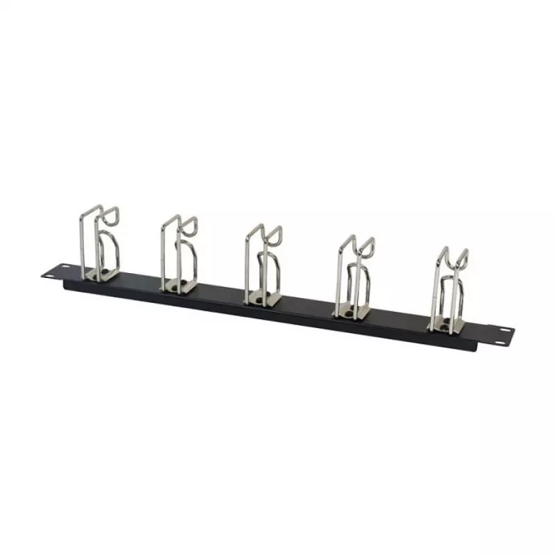 Panel de gestión de cables para rack 1U metal con 5 grandes soportes, ALLNET ALL-S0002251, negro