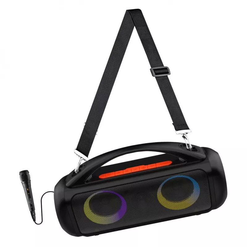 Altavoz portátil MEDIA-TECH MT3184 — Bluetooth 5.3, 60W RMS, IPX5, batería de Li-Ion 16h, puerto de carga USB-C, MicroSD, TWS, micrófono, mando a distancia
