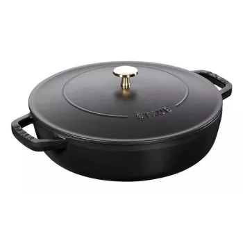 Sauteuse ZWILLING STAUB BRAISERS redonda 28 cm, negra, Ø base 22,2 cm