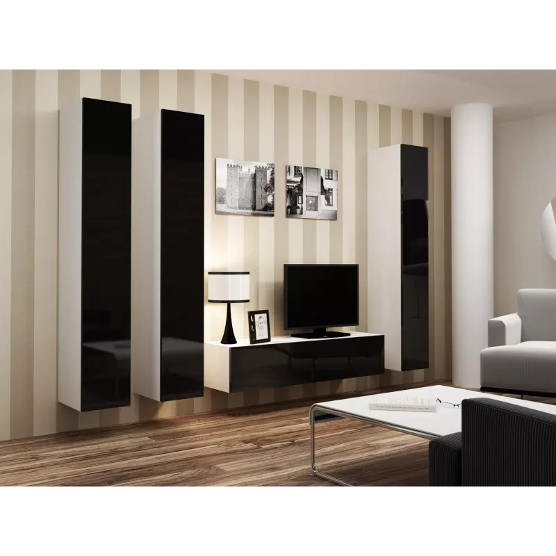 Soporte de TV Cama VIGO 140 30/140/40 blanco/negro brillante