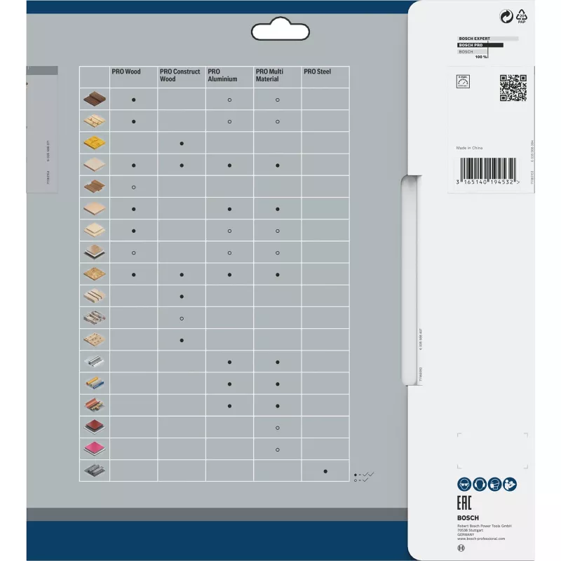 Bosch Optiline Wood hoja de sierra circular, 250 x 30 mm, 60 dientes