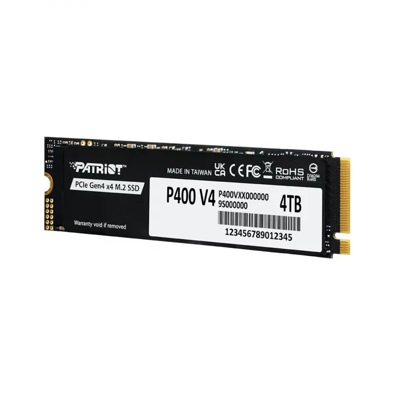 Unidad de estado sólido PATRIOT P400 V4 4 TB M.2 NVMe (4000 GB, M.2, Negro)