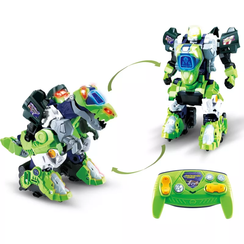 Dinosaurio teledirigido de juguete VTech Switch & Go Dinos T-Rex, se transforma entre dino y vehículo, para niños