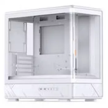 Caja torre midi mATX Jonsbo D200 blanca con cristal templado y mini indicador de temperatura