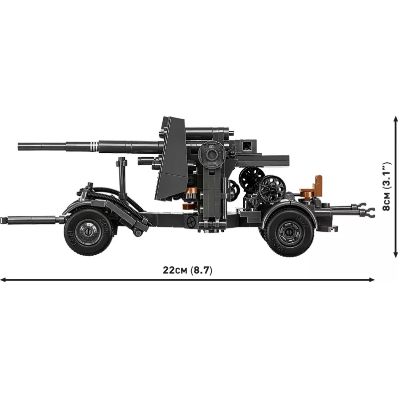Set de construcción Cobi bloques 8,8-cm-Flak con remolque – 360 piezas