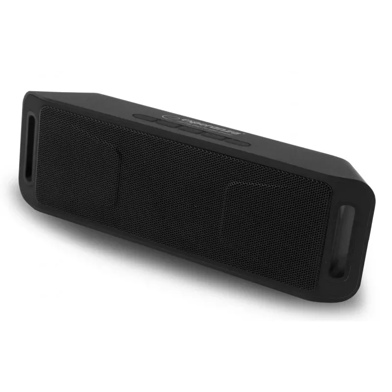 Altavoz portátil estéreo ESPERANZA FOLK negro — 6 W RMS, Bluetooth, MicroSD, batería LiPo