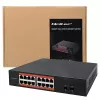 Switch de red QOLTEC 52364 — Gigabit Ethernet PoE 16xRJ45, 2xSFP