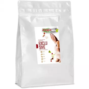 Pienso en pellets para conejos Alegia Exclusive 1,6 kg — alimento completo para conejos adultos, sabor a verduras, proteína 15,76 %, fibra bruta 16,3 %