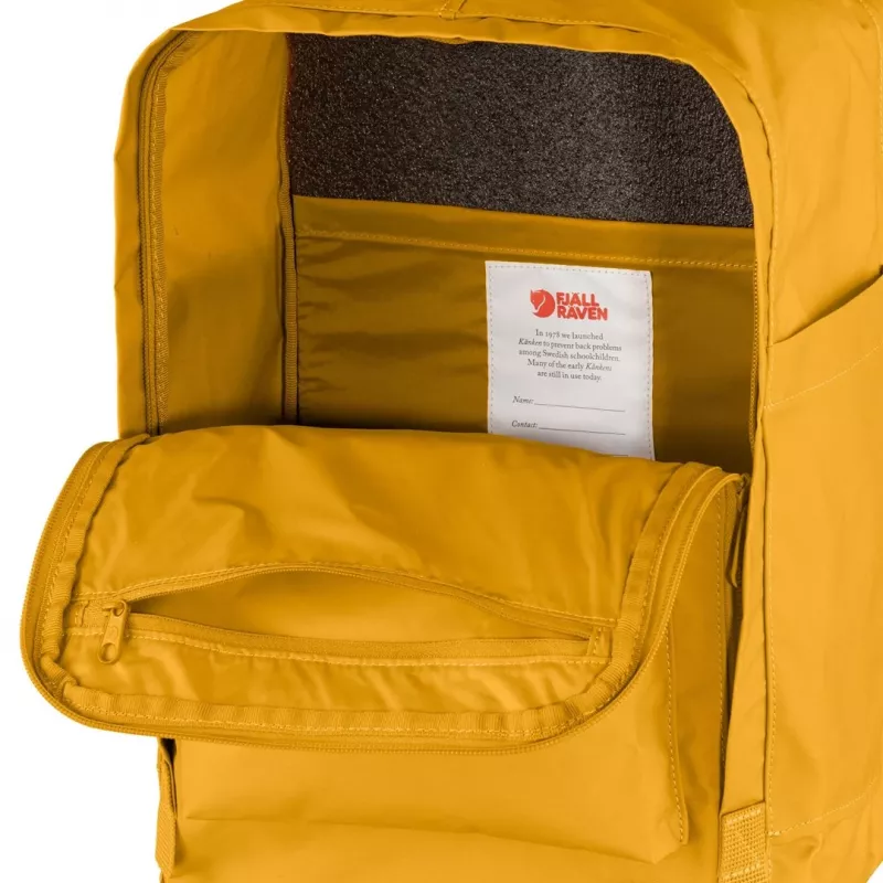 Mochila Fjällräven Kanken Laptop 13 pulgadas — mochila informal, Amarillo, 250×160×350 mm, poliamida/PP/vinilo
