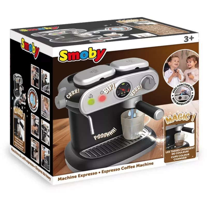 Cafetera de juguete SMOBY Ekspres do kawy — electrodoméstico infantil, set interactivo de plástico