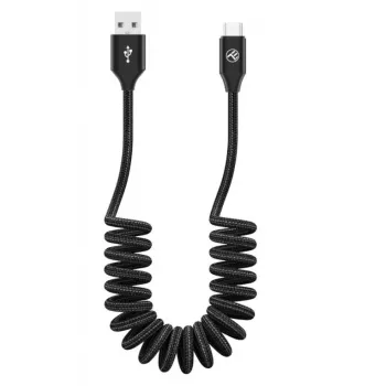 Cable de datos USB a USB-C Tellur Extendable 3A 1,8 m negro