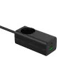 Akyga AK-CH-21 Cargador USB GaN 65 W, 2 x USB-C + USB-A, con regleta, 1,5 m, negro
