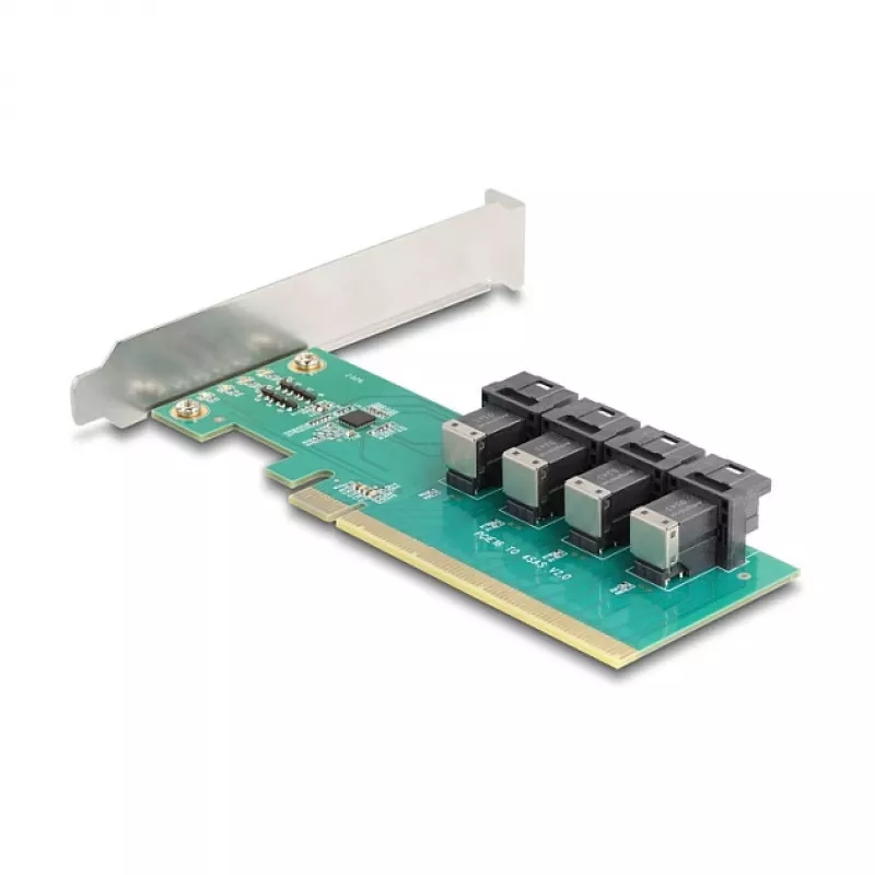 Tarjeta de bifurcación DELOCK PCIe x16 a 4× internos SFF-8643 NVMe, Low-Profile