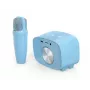 Altavoz infantil portátil myFirst Voice 2 de myFirst — azul, altavoz inalámbrico a pilas con soporte de micrófono