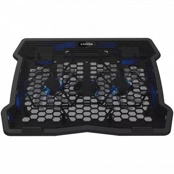 CANYON NS03, Base refrigeradora con doble ventilador y hub 2x USB 2.0, apta para portátiles de 10”-15.6”, plástico ABS y hierro, medidas del ventilador: 125*125*15mm (2 uds.), DC 5V, velocidad del ventilador: 800-1000 rpm, tamaño