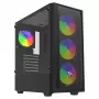 Caja de PC SAVIO Noctis Flow RGB — Cube, ATX/Mini-ITX, 3 ventiladores frontales de 120 mm, ventana lateral de cristal templado, GPU máx. 35 cm
