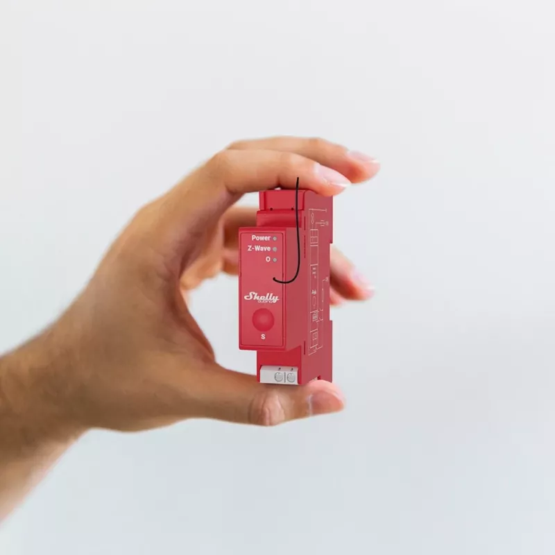 Relé semiconductor Shelly Qubino Wave PRO 1PM rojo 16A 110-240V