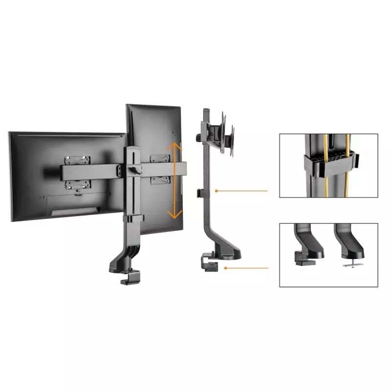 Soporte de monitor MACLEAN MC-854 para dos monitores 17–27