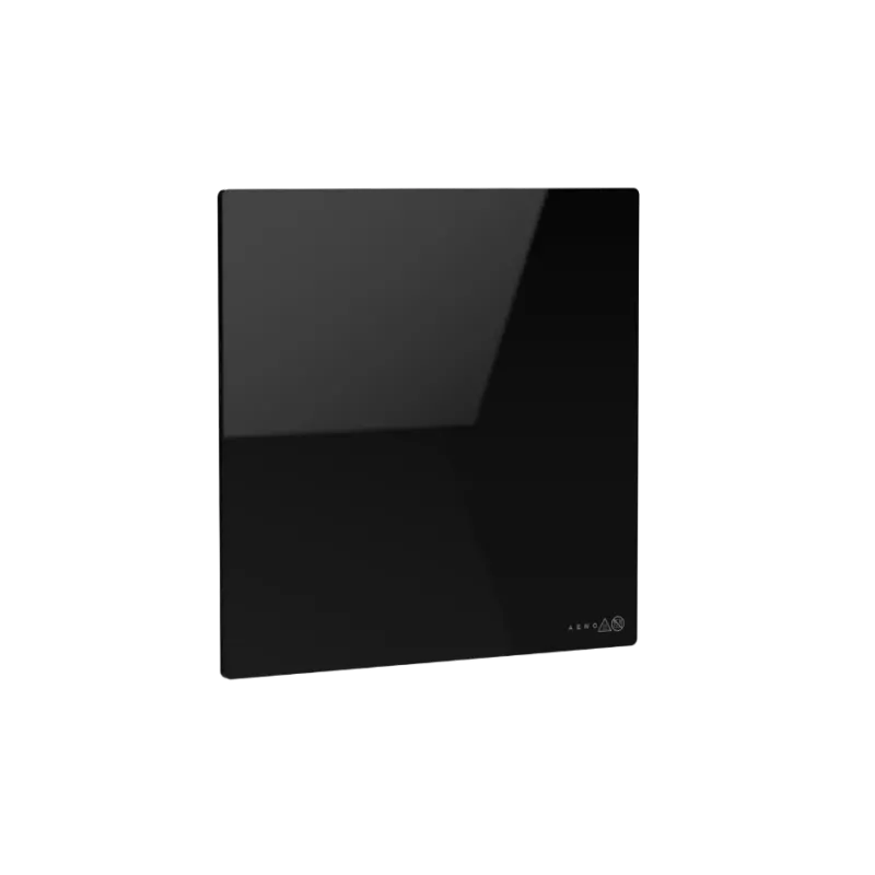 Radiador de pared AENO Premium Eco Smart Quadro, 500 W, 50x50 cm, vidrio templado, calefacción por infrarrojos y convección, indicador LED tipo de enchufe: Europa (tipo E/F), NEGRO, Fabricado en Polonia