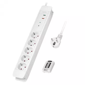 Regleta de enchufes LogiLink LPS402 1,5 m 5 tomas AC para interior blanco