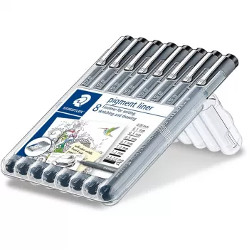 Rotulador de punta fina Staedtler pigment liner 308 negro 8 uds.