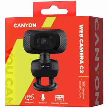 CANYON Webcam C3 HD 720p Negro
