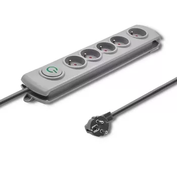 Protector contra sobretensiones Qoltec 50272 Gris 5 tomas AC 230V 3m