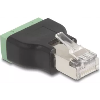 Adaptador de cable DeLOCK 66603 RJ45 a regleta de 4 polos negro verde