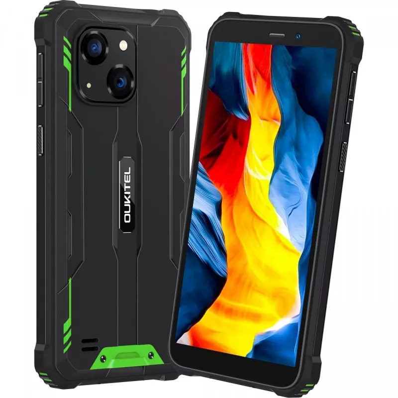 Oukitel G2 smartphone 4G, 6 pulgadas, 4/64 GB, 6300 mAh, IP69K, Dual SIM, Android 14, verde (sin cargador)