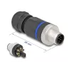 Conector M12 DeLOCK codificado A de 8 polos conector macho conexión por tornillo
